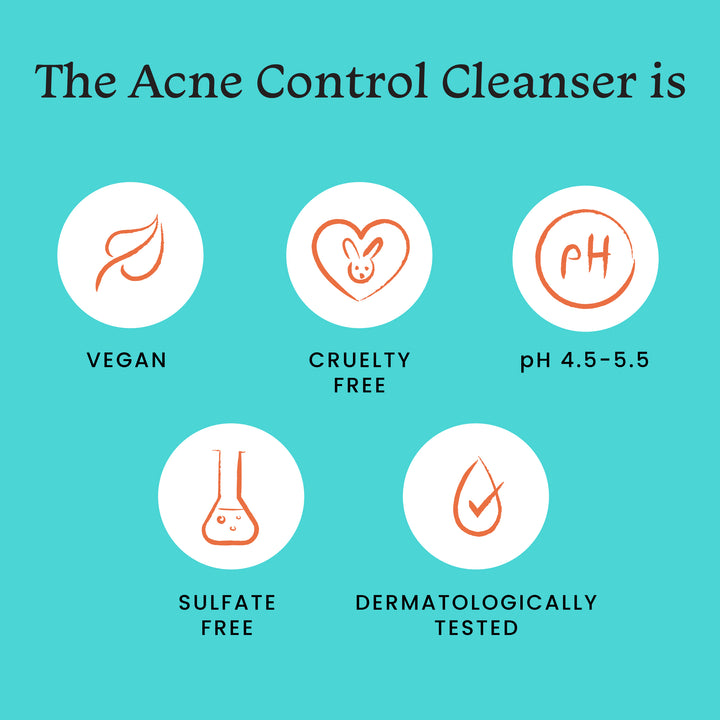 acne control cleanser is vegan, cruelty free, sulphate free & dermatologically tested
