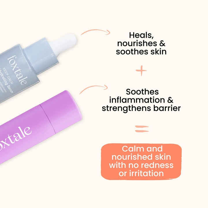 Hydrating serum and Hydrating moisturizer can calm & nourish skin with no redness or irritation